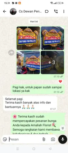 Testimonial Papan Bunga Pernikahan ciporeat